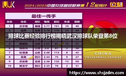 排球比赛经验排行榜揭晓武汉排球队荣登第8位